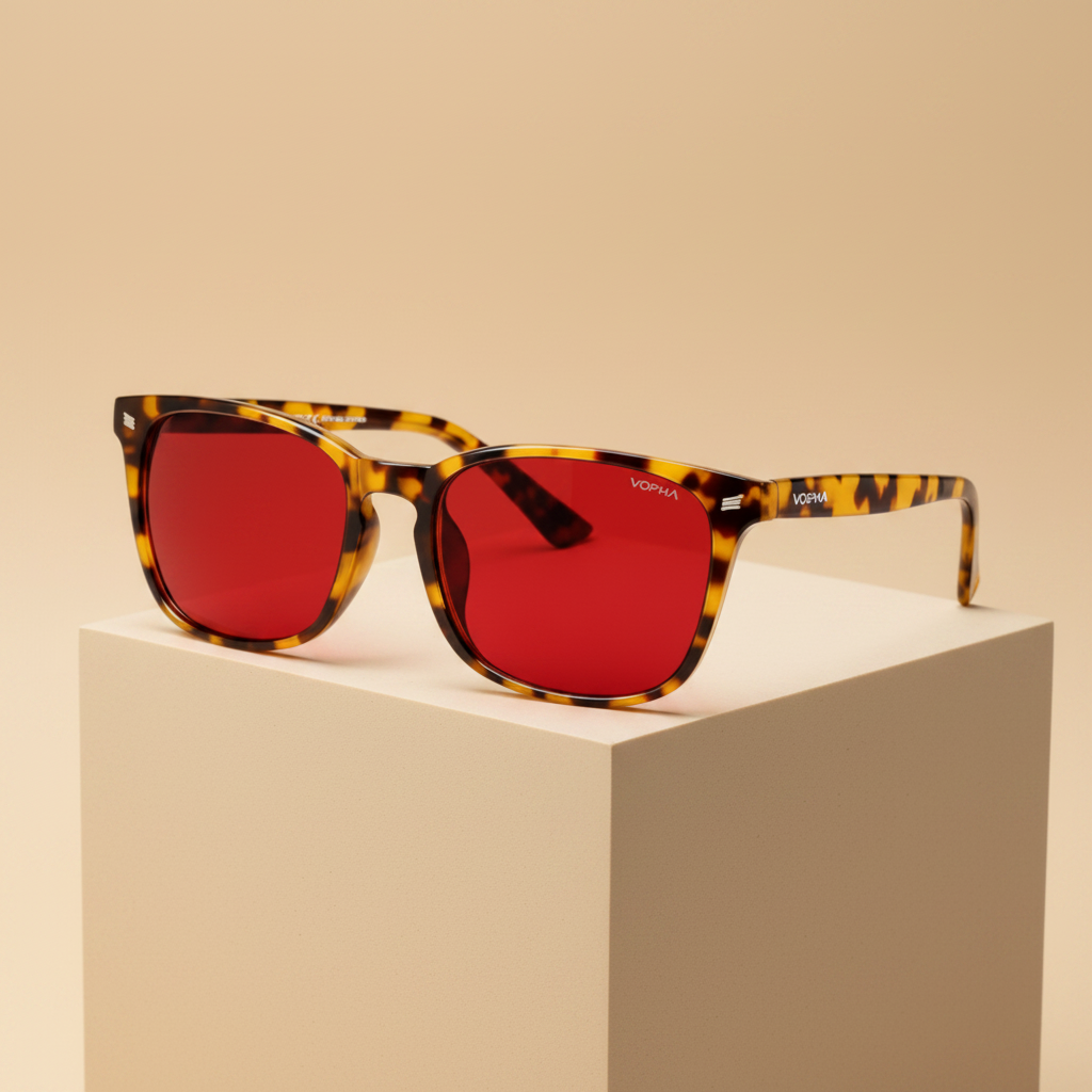Lunette anti lumière bleue - Amber Rouge Tigré