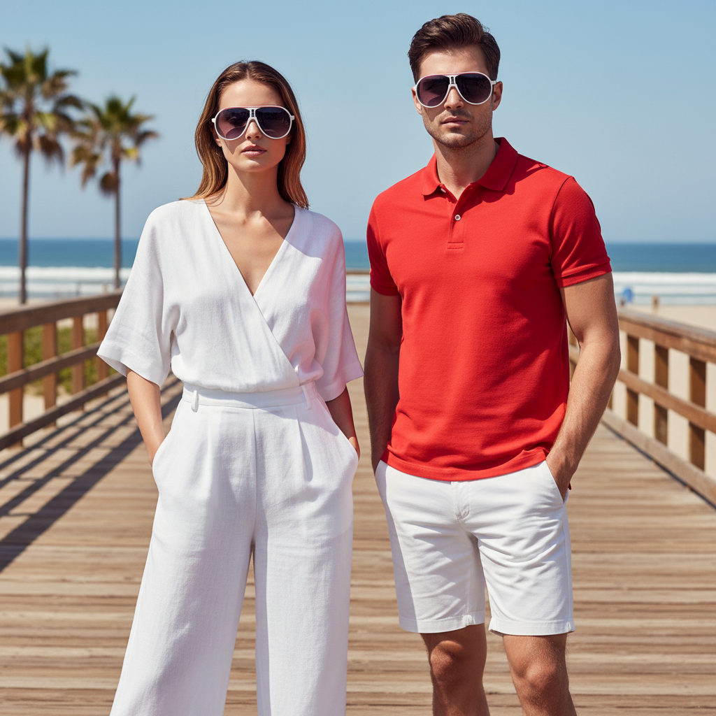 Lunette de soleil Femme - Aviara Rouge Blanc