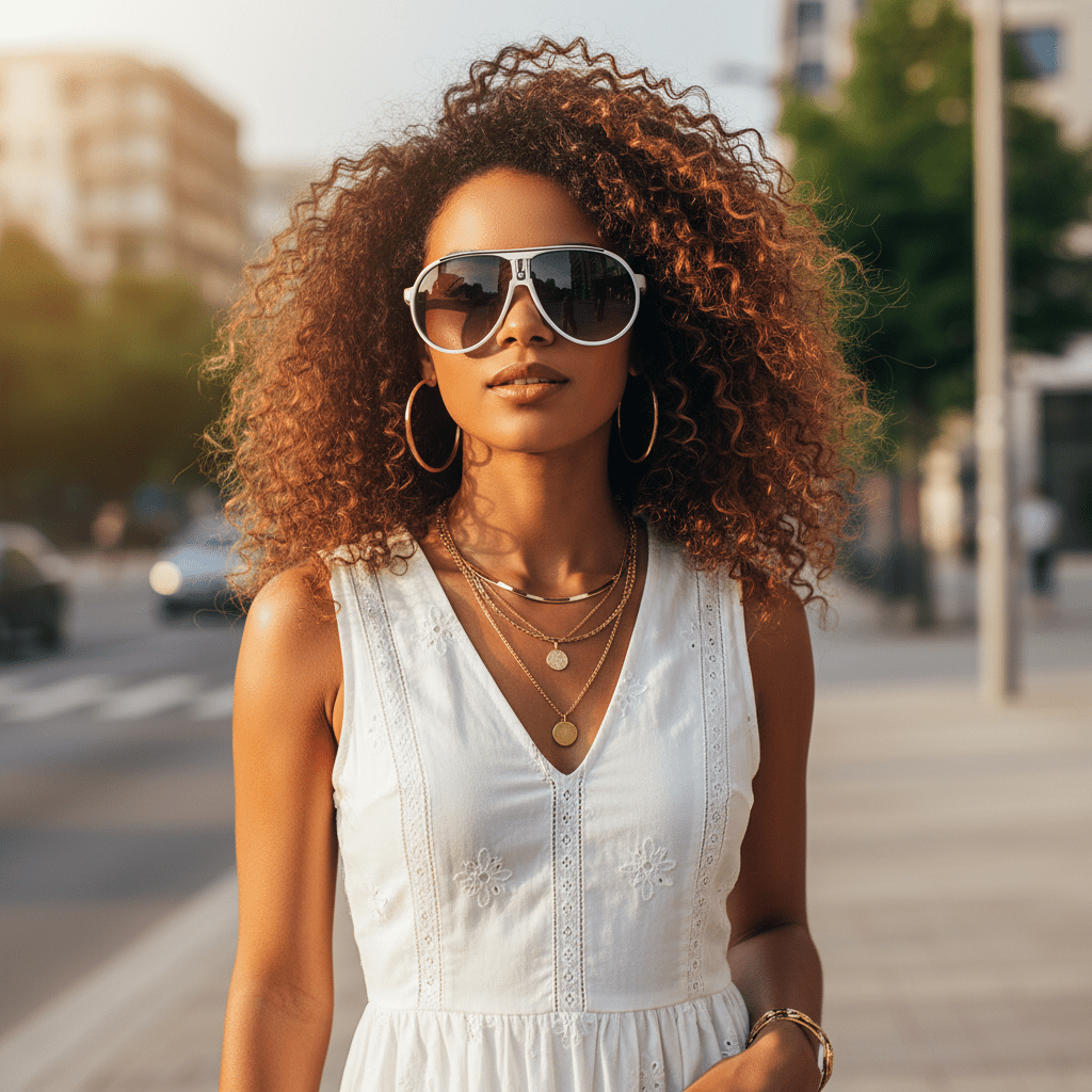 Lunette de soleil Femme - Aviara Blanc - Aura Vision
