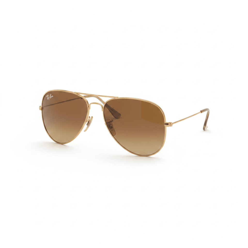 NightLens Marron – lunettes aviateur polarisées UV400, monture dorée, verres marron dégradés, Aura Vision Canada