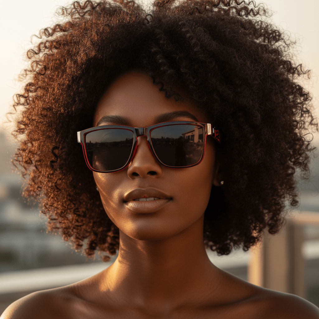Lunettes de soleil SunRetro Red Black - Aura Vision