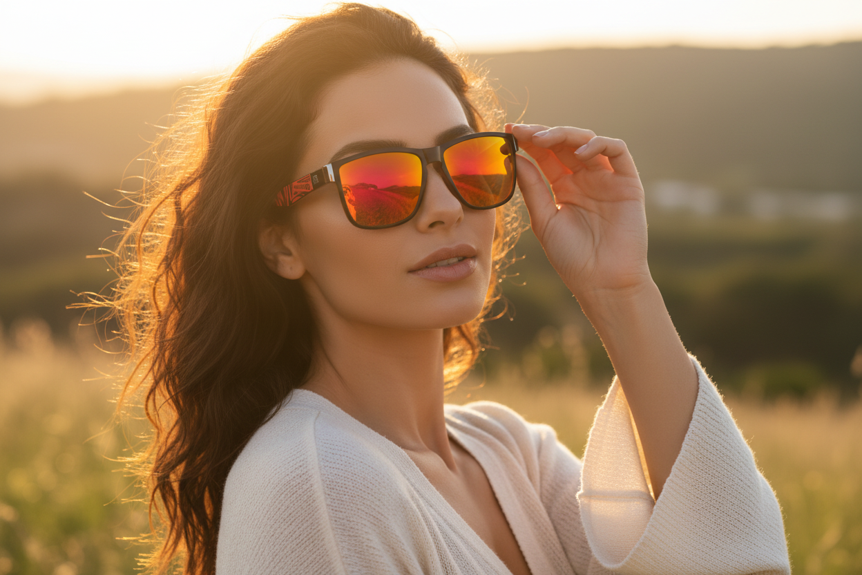 Lunettes de soleil SunRetro rouge
